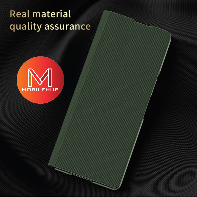 Samsung ZFold 7 Carbon Fiber Leather Flip Cover Case