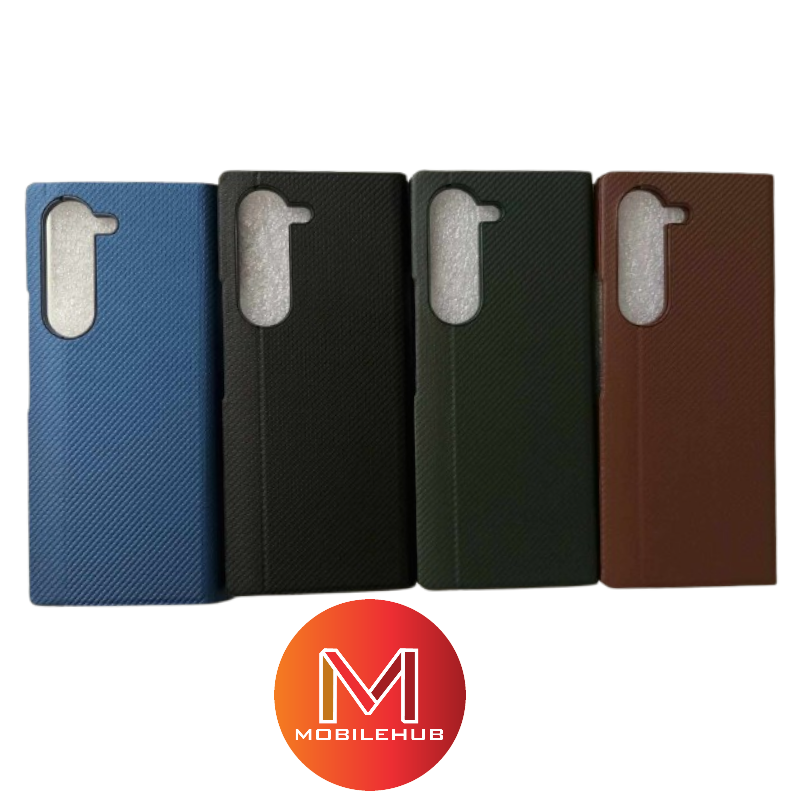 Samsung ZFold 7 Carbon Fiber Leather Flip Cover Case