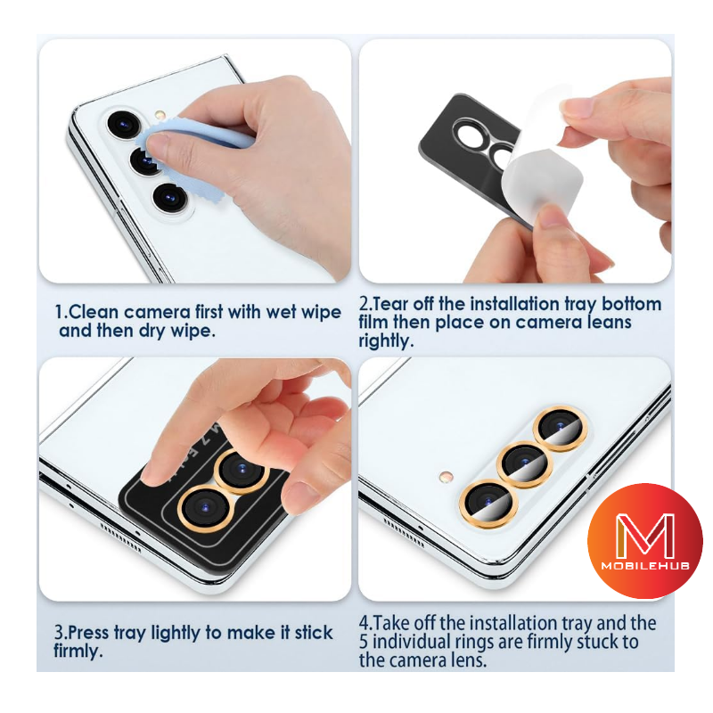 Samsung Fold 6 / Z Flip 6 Camera Lens Screen Protector (3 Pcs) (Gold)
