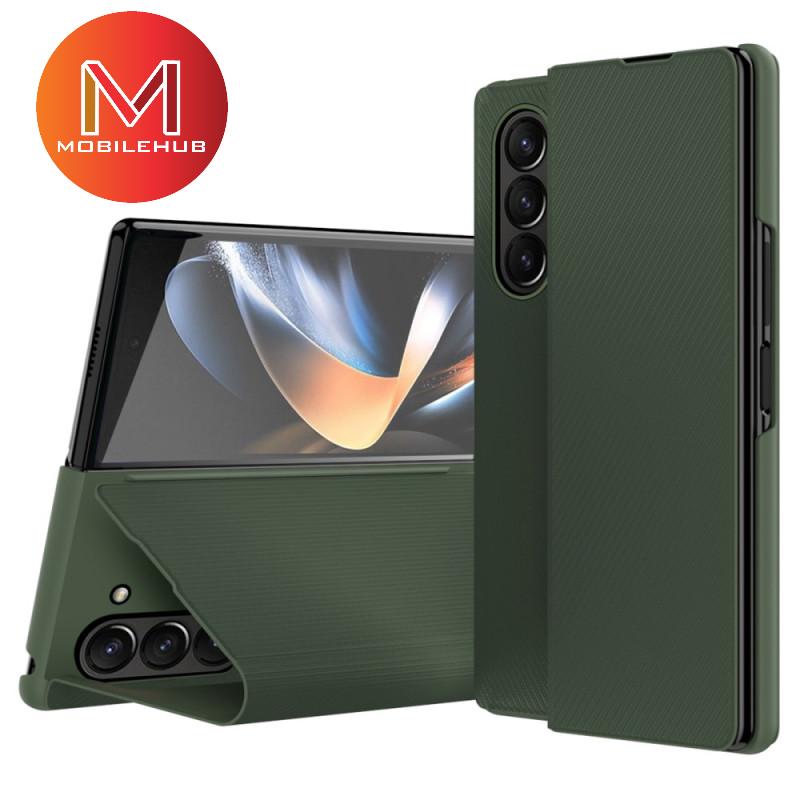 Samsung ZFold 7 Carbon Fiber Leather Flip Cover Case