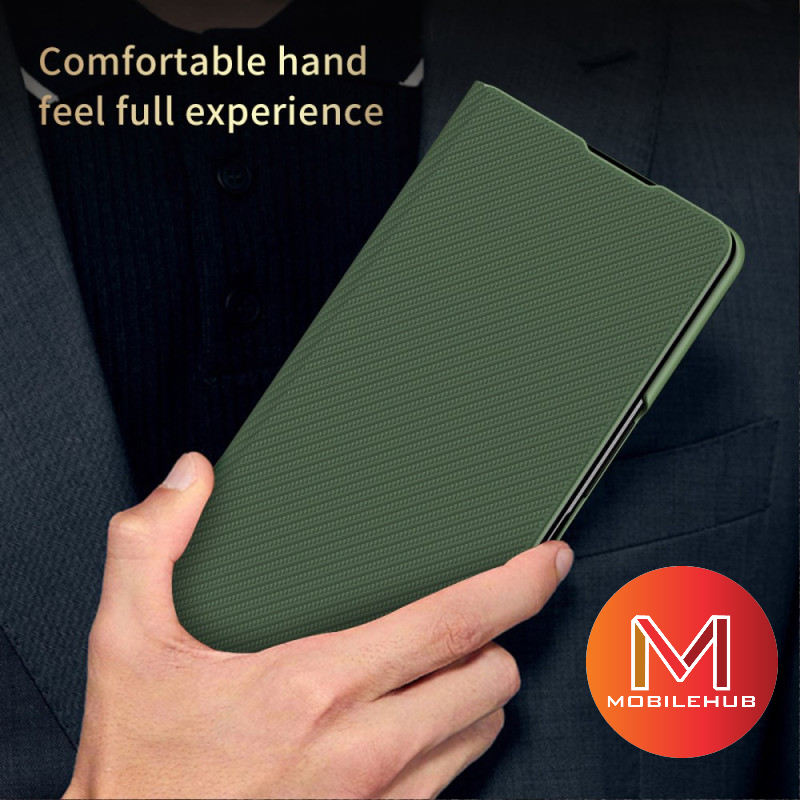 Samsung ZFold 7 Carbon Fiber Leather Flip Cover Case