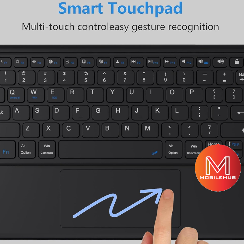 iPad Pro 11" (2024) Smart Cover Wireless Bluetooth Keyboard Case with Pencil Holder Case (Black)