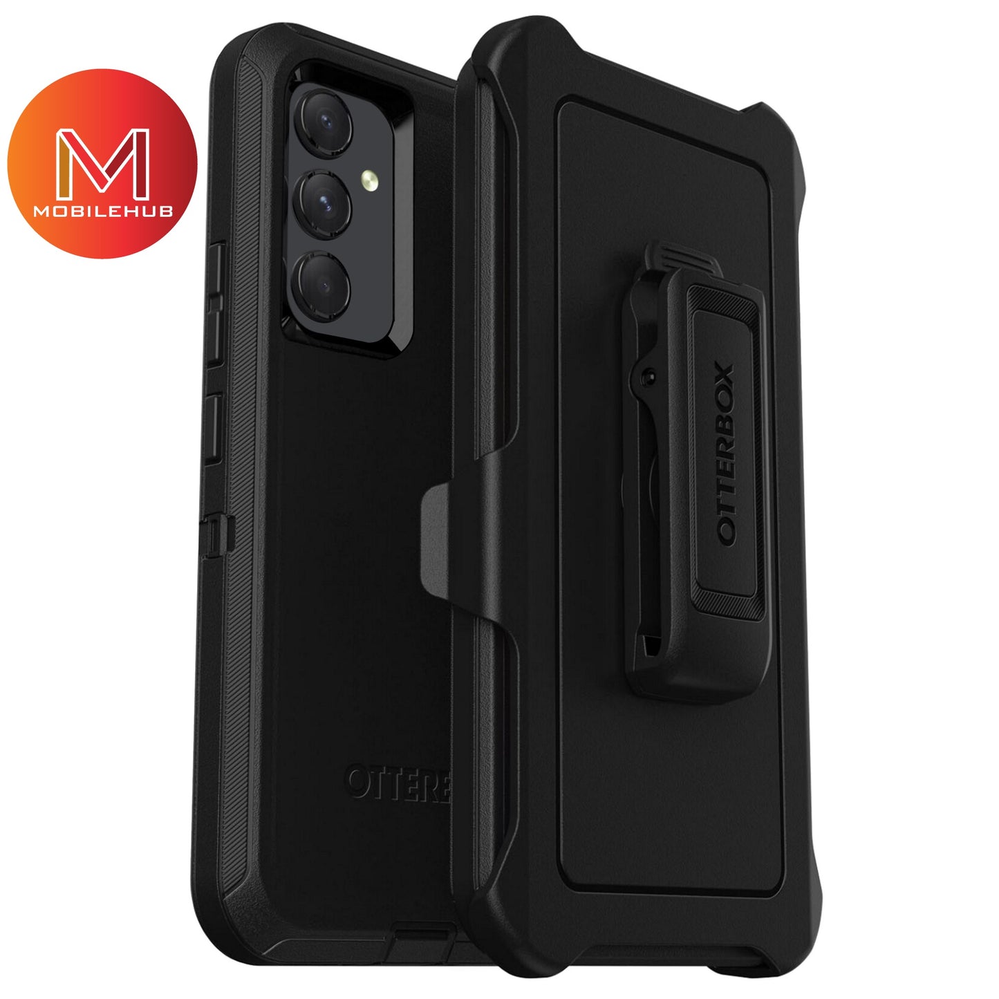 Samsung A34 / A54 (5G) OtterBox Defender Rugged Case FREE Belt Clip Holster (Black)