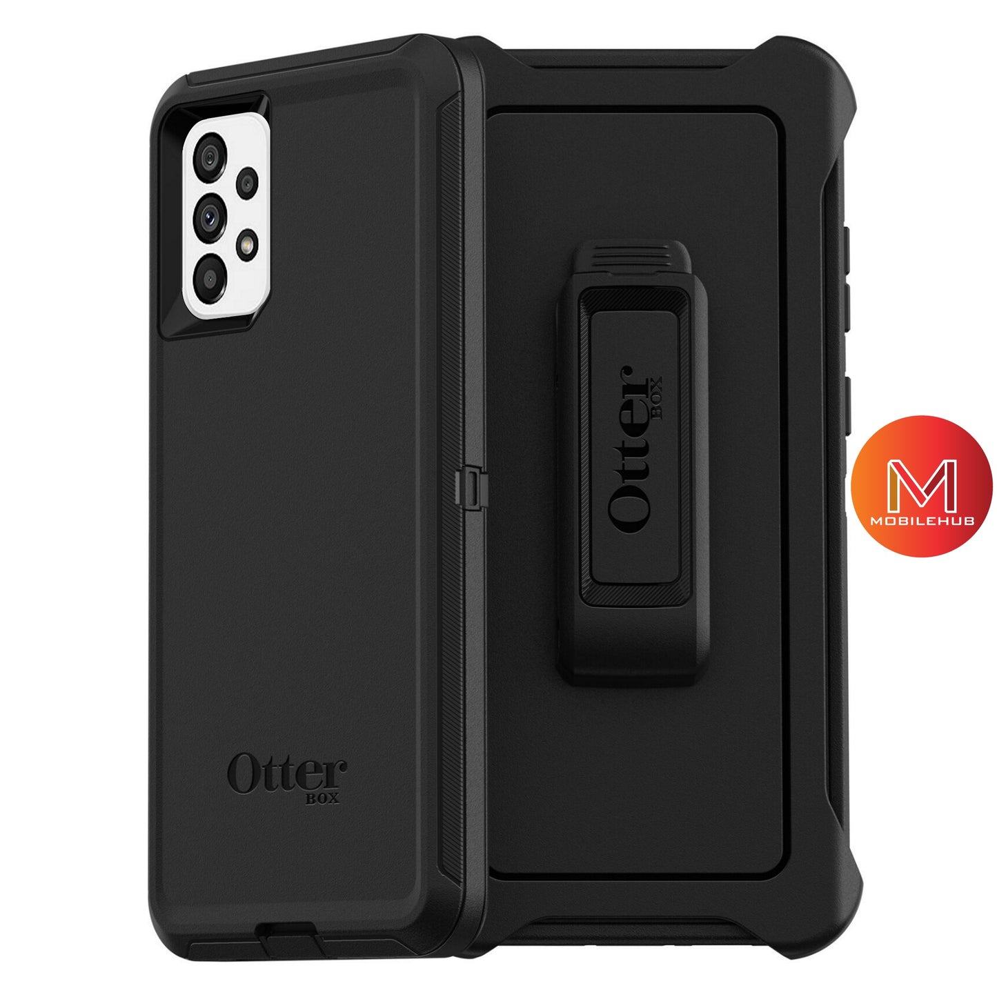 Samsung A73 OtterBox Defender Rugged Case FREE Belt Clip Holster (Black)