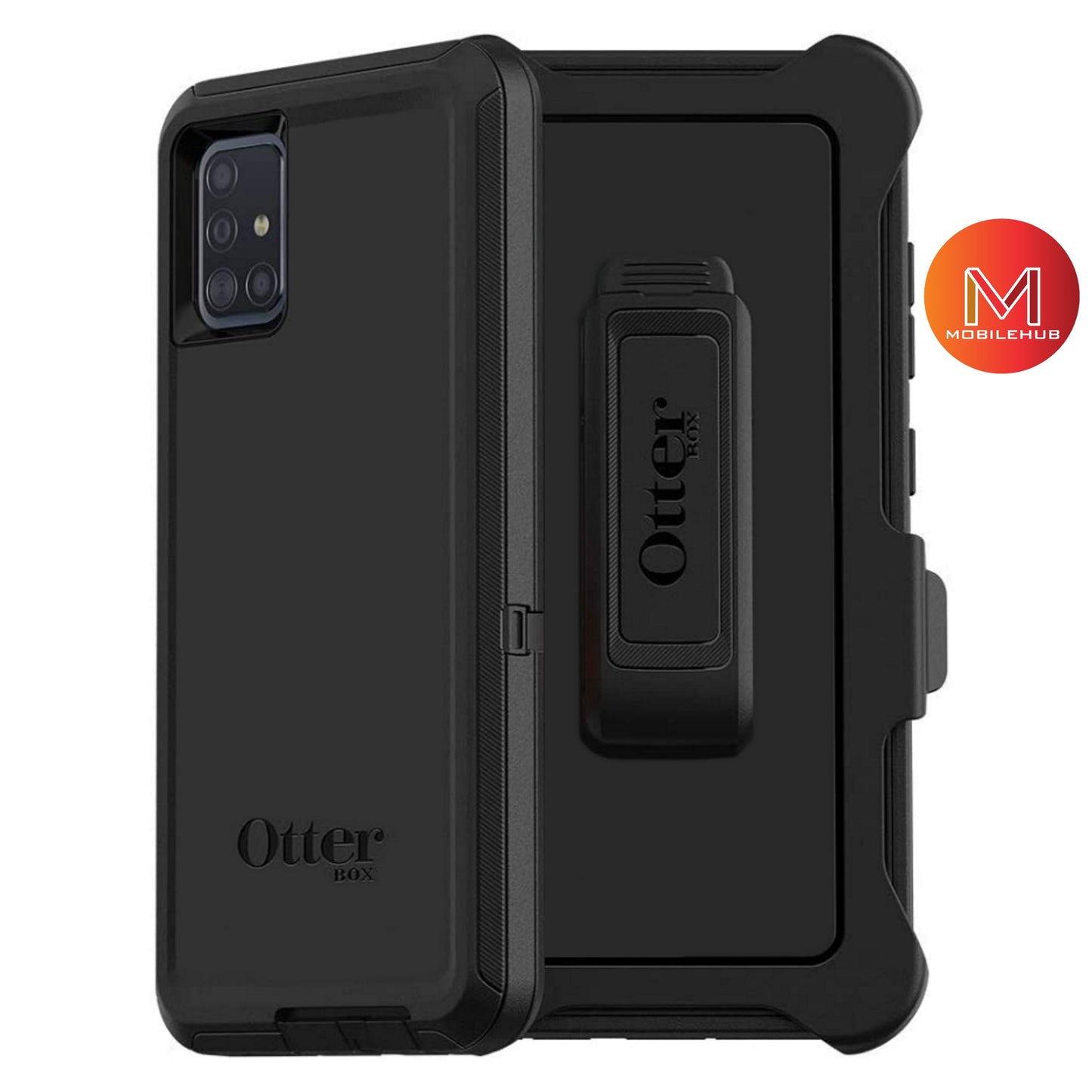 Samsung A72 4G / 5G Extreme Hybrid Defender Rugged Case FREE Belt Clip Holster (Black)