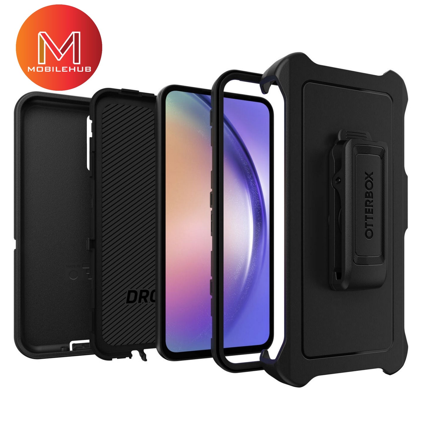 Samsung A34 / A54 (5G) OtterBox Defender Rugged Case FREE Belt Clip Holster (Black)