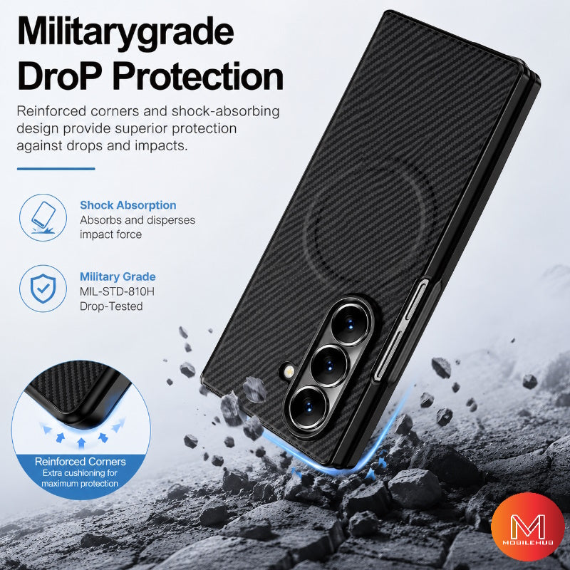 Samsung Z Fold 8 Ultra Carbon Fiber Magnetic Shockproof Case (Black) Zfold 8 Ultra