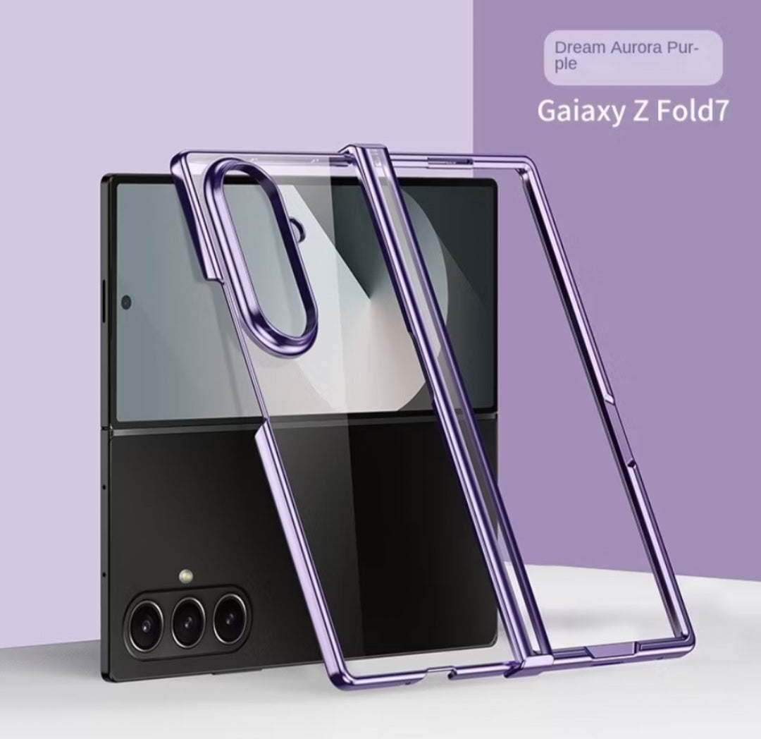 Samsung ZFold 7 Ultra Clear Diamond Slim Shockproof Case with Hinge Protector