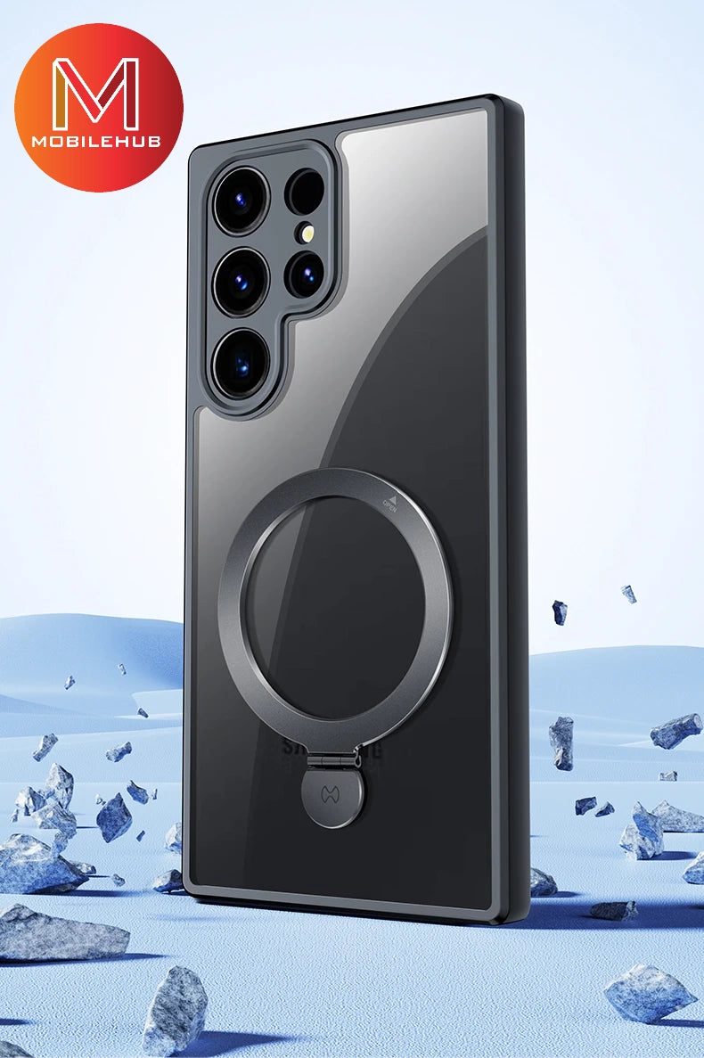 Samsung S25 / S25 Plus / S25 Ultra XUNDD Beetle Magnetic Holder Case with Stand (Black)