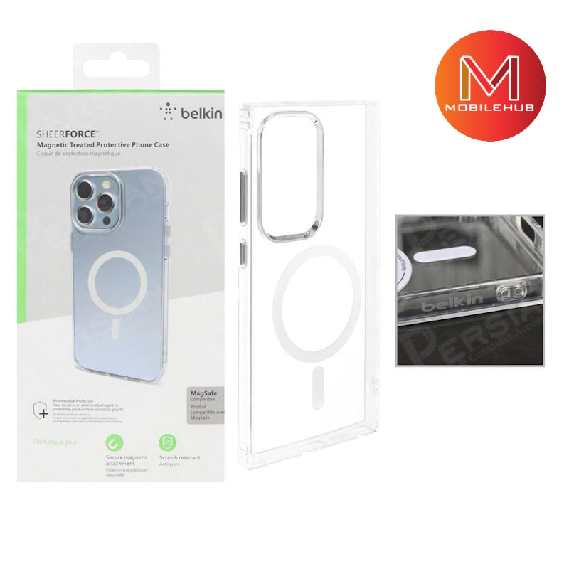 Samsung S25 / S25+ / S25 Ultra Belkin Sheerforce MagSafe Clear Shockpr – MobileHub Samsung S25 / S25+ / S25 Ultra Belkin Sheerforce MagSafe Clear Shockpr – MobileHub