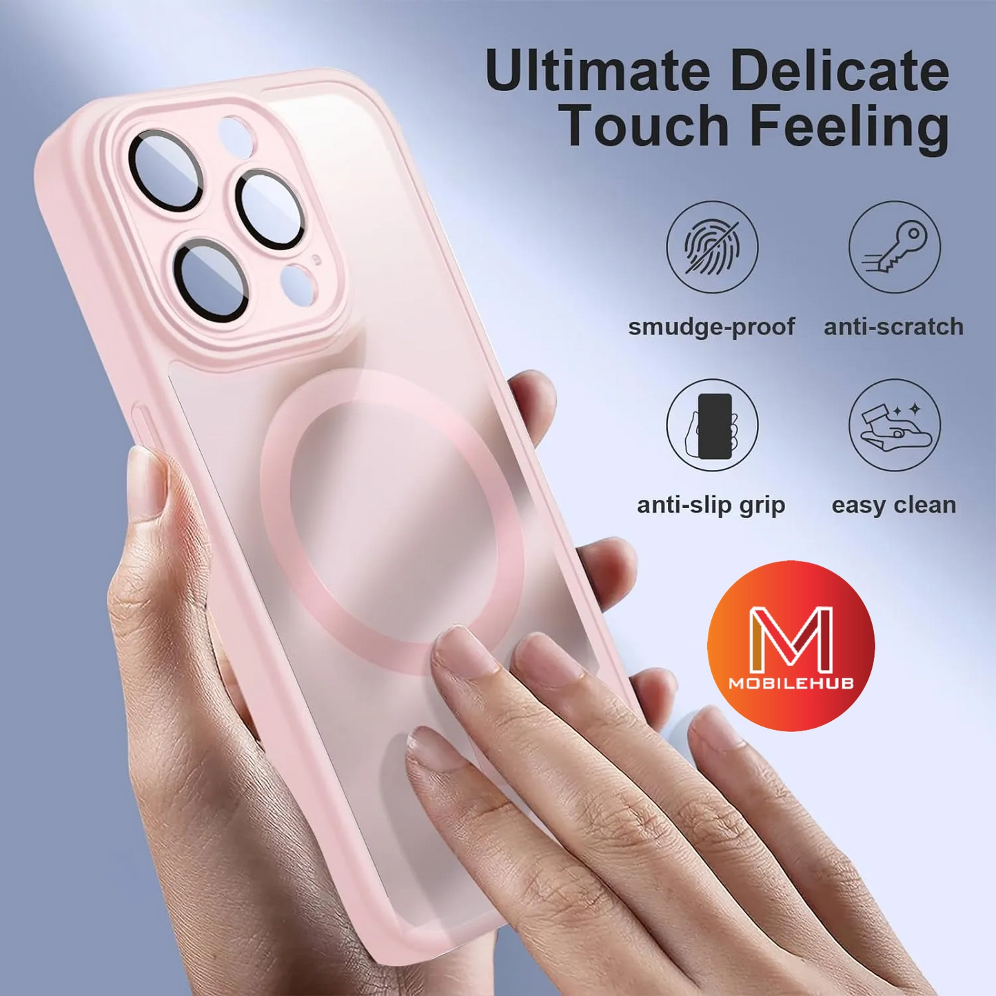 iPhone 14 / 15 / 15 Plus / 15 Pro / 15Pro Max Clear Matte Mag Safe Case with Lens Protector