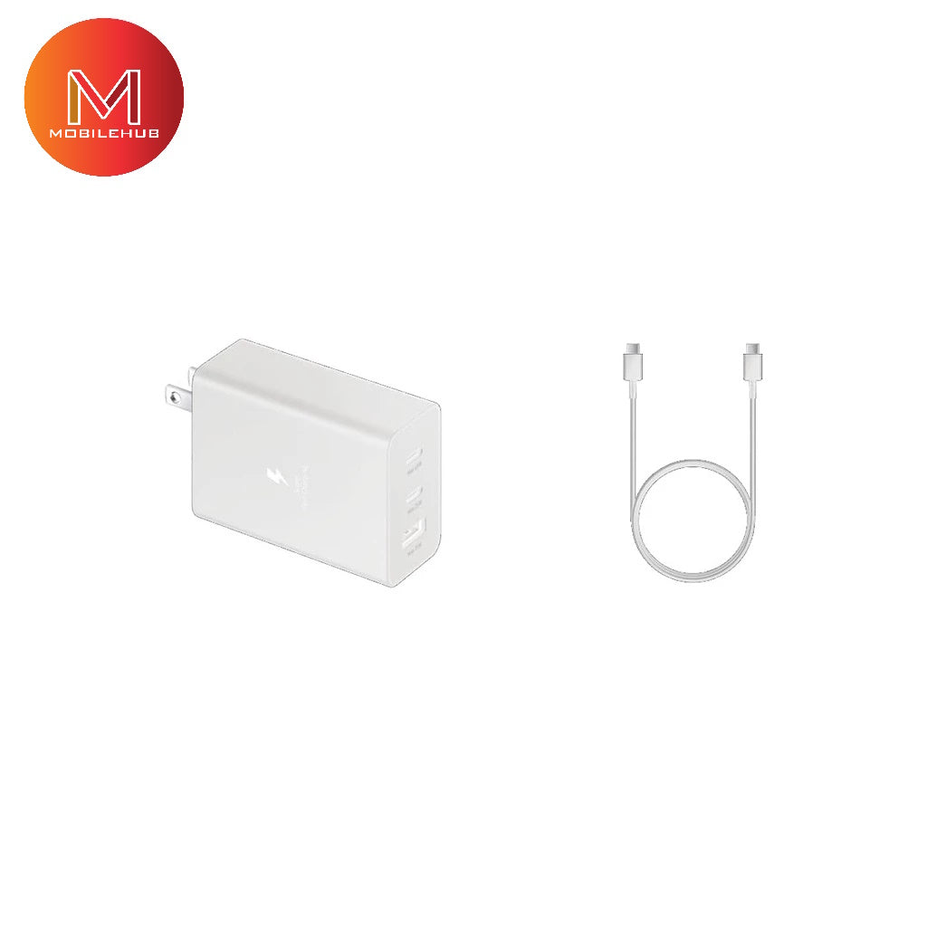 3 in 1 Power Adapter Trio Charger USB- C x 2 Ports, USB- A Port FREE Type-C to Type-C Cable (9w) (65w)