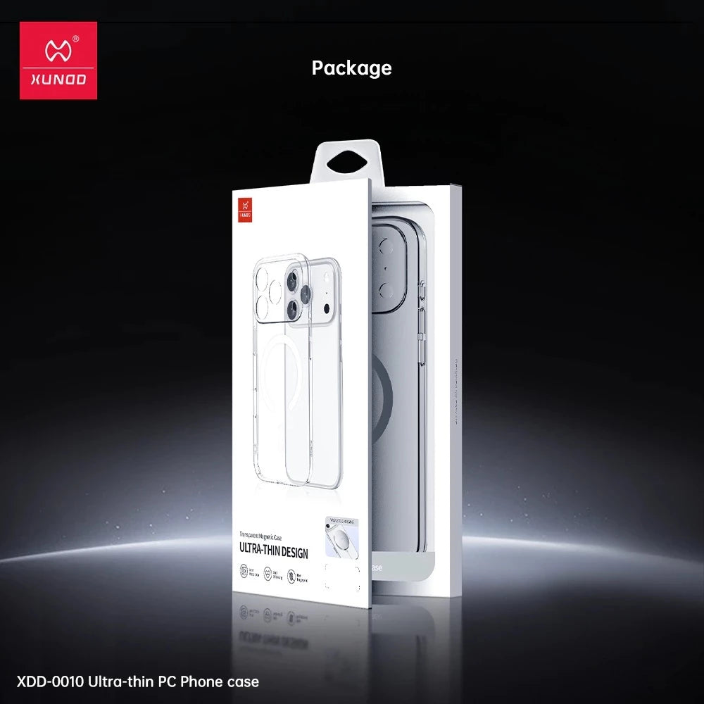 iPhone 17 / 17 Air / 17 Pro / 17 Pro Max XUNDD Ultra Thin Transparent Magnetic Case with Camera Protection