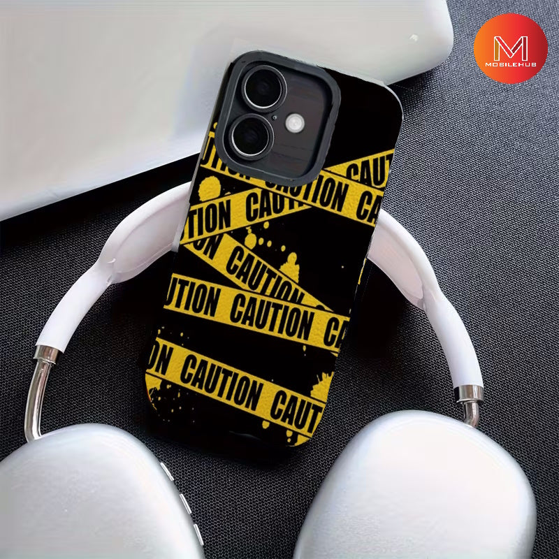 iPhone 17 / 17 Air / 17 Pro / 17 Pro Max Trendy Caution Tape Edition Shockproof Case