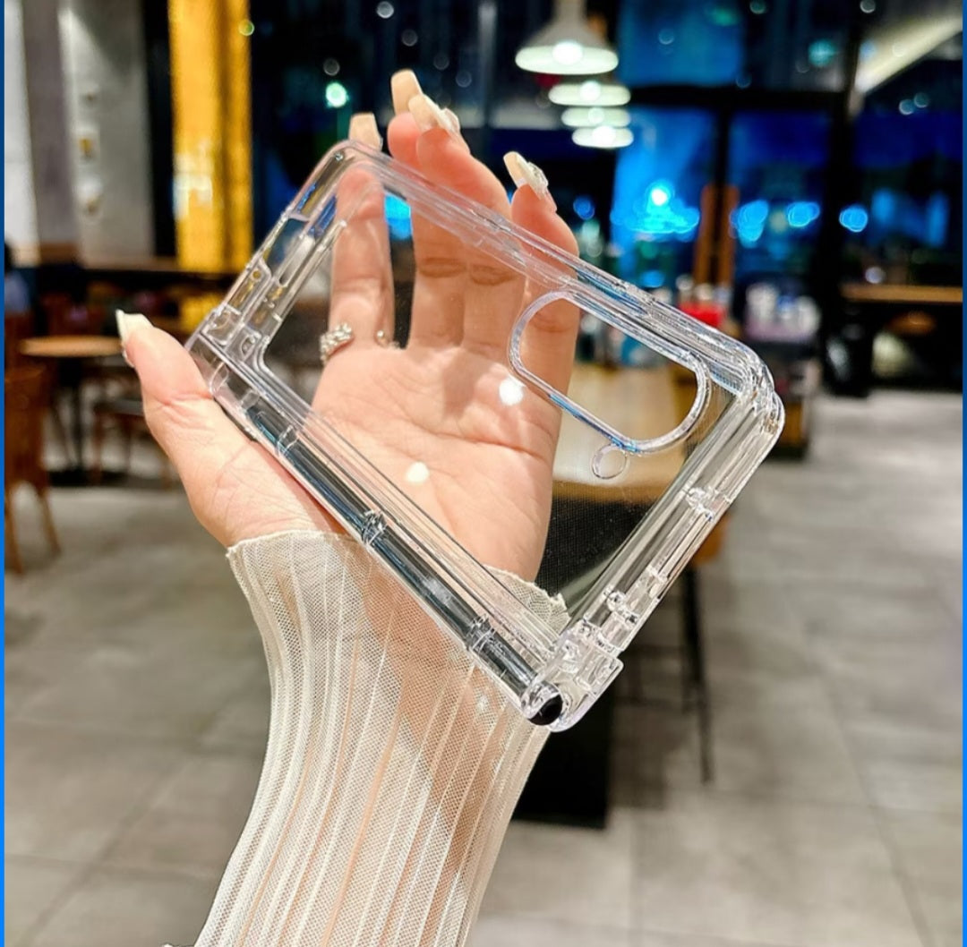Samsung ZFold 7 Ultra Clear Shockproof Case with Hinge Cover & Pen Holder Anti-Fingerprint Z Fold 7