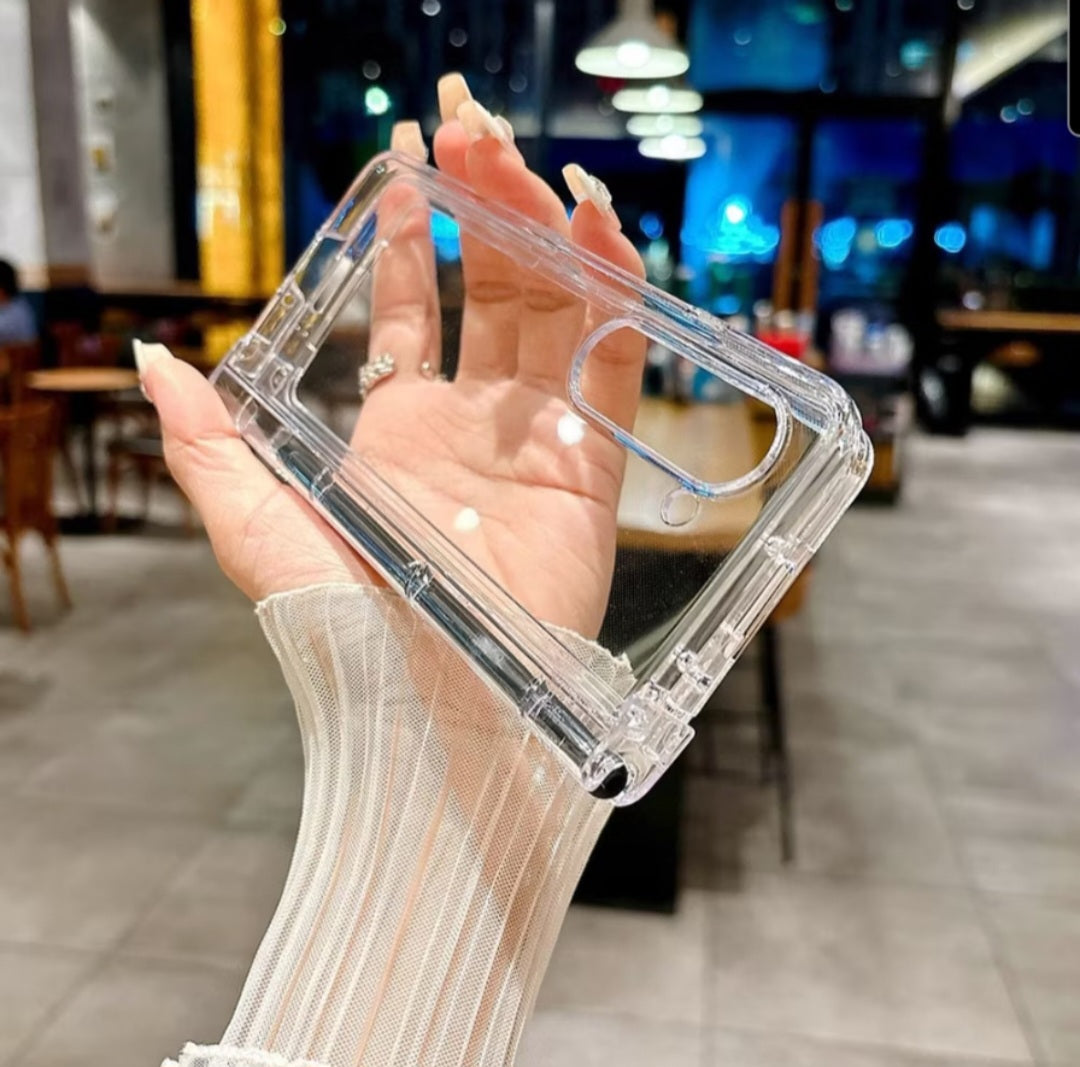 Samsung ZFold 7 Ultra Clear Shockproof Case with Hinge Cover & Pen Holder Anti-Fingerprint Z Fold 7