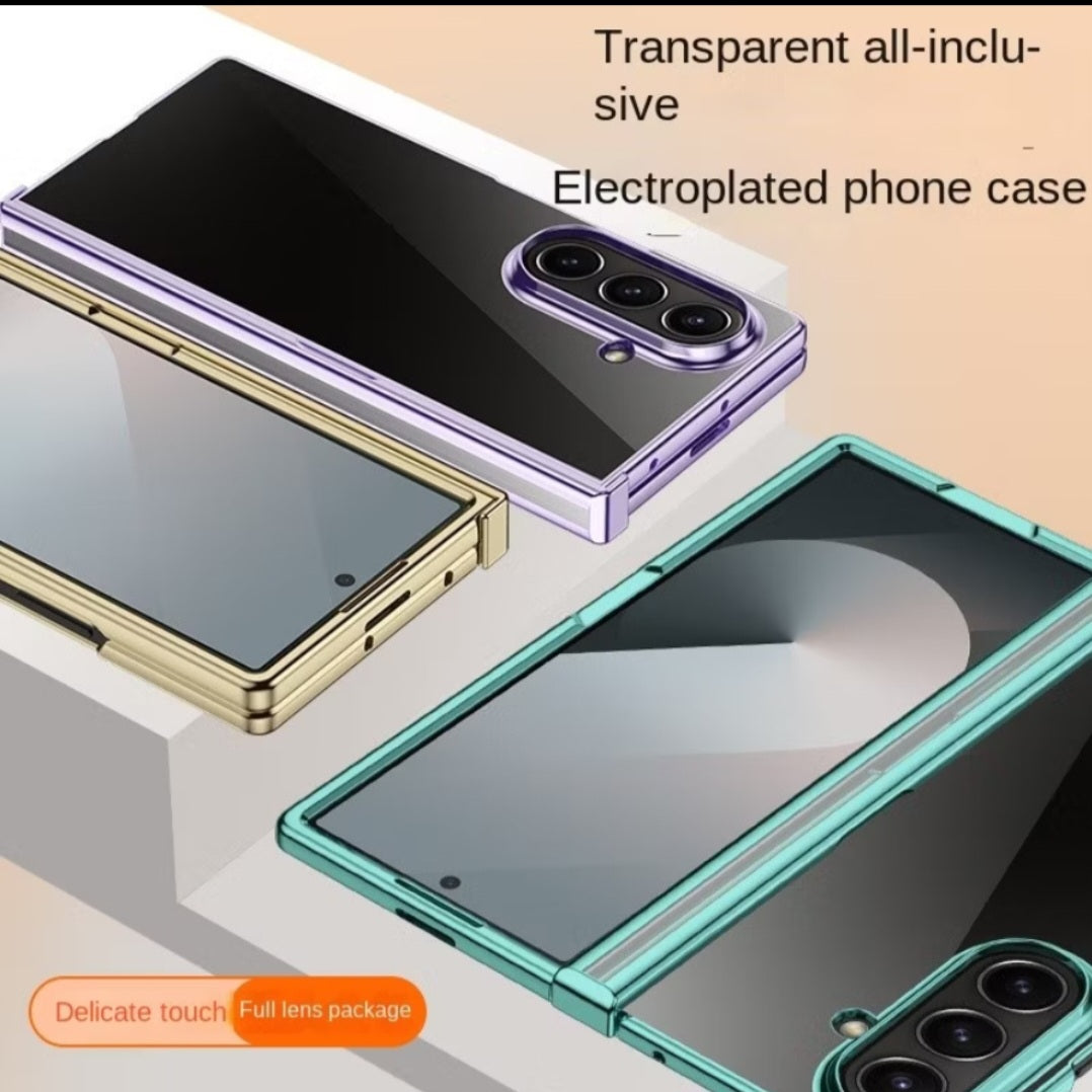 Samsung ZFold 7 Ultra Clear Diamond Slim Shockproof Case with Hinge Protector