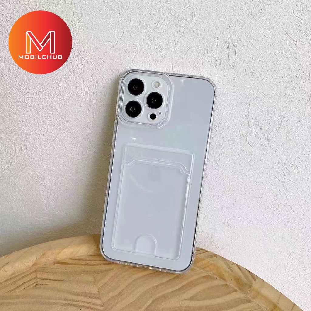 iPhone 14 / 14 Plus / 14 Pro / 14 Pro Max Evo Tech Ultra Clear Shockproof Case wtih Card Holder