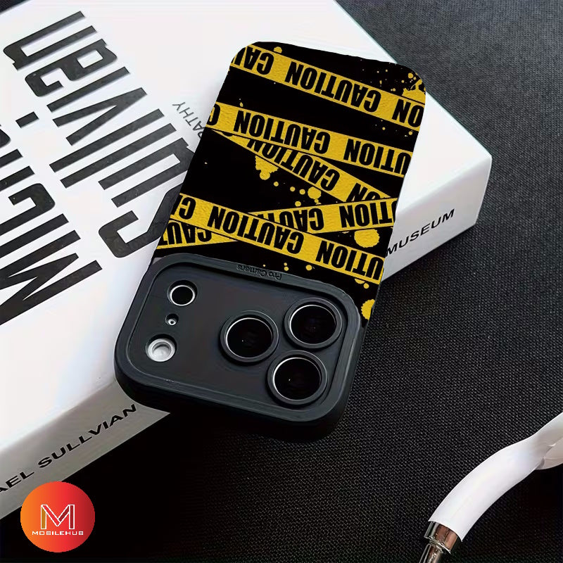 iPhone 17 / 17 Air / 17 Pro / 17 Pro Max Trendy Caution Tape Edition Shockproof Case