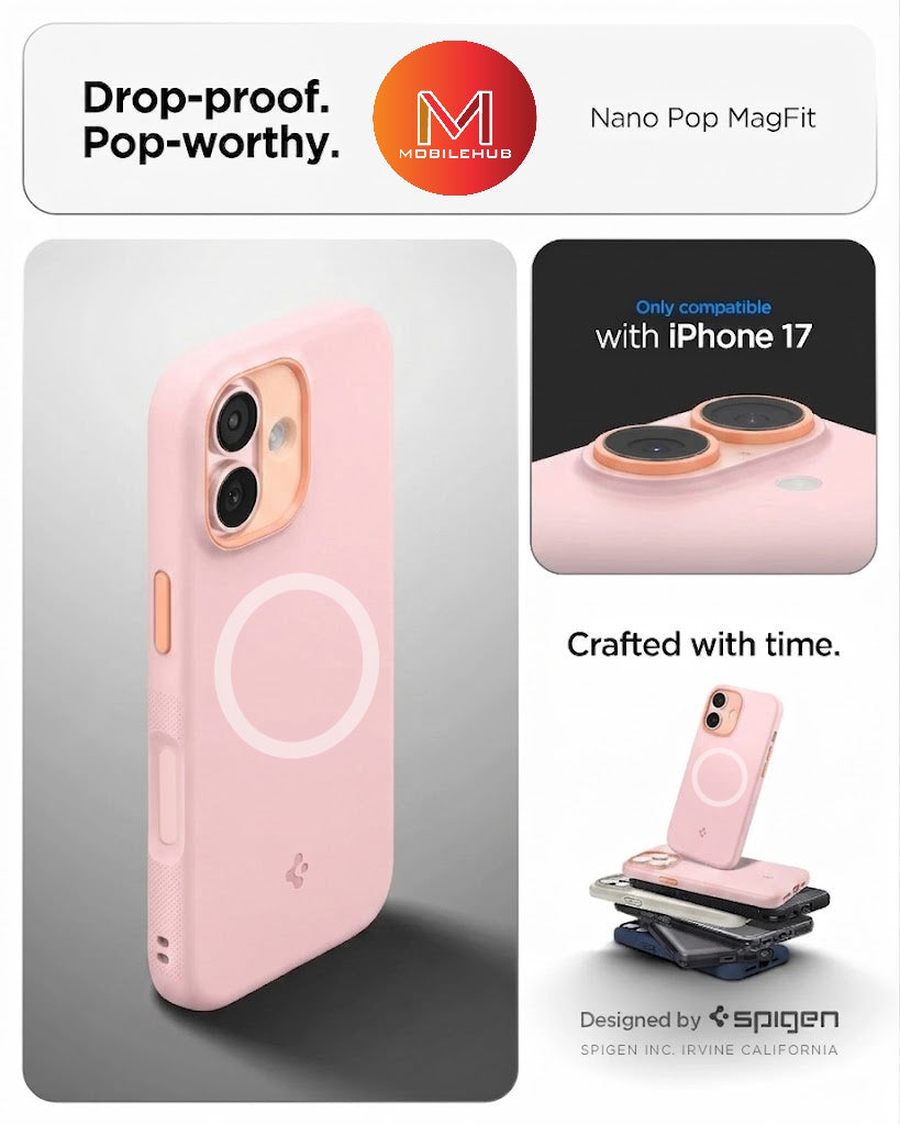 iPhone 17 / 17 Air / 17 Pro / 17 Pro Max Spigen Nano Pop  Magnetic Shockproof case (Pink)