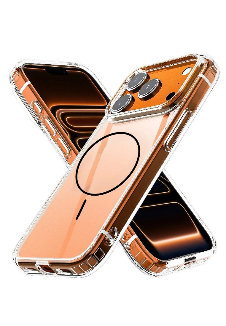 iPhone 17 / 17 Air / 17 Pro / 17 Pro Max Ultra Clear Magnetic Slim Shockproof Case (Black Magnetic Ring)