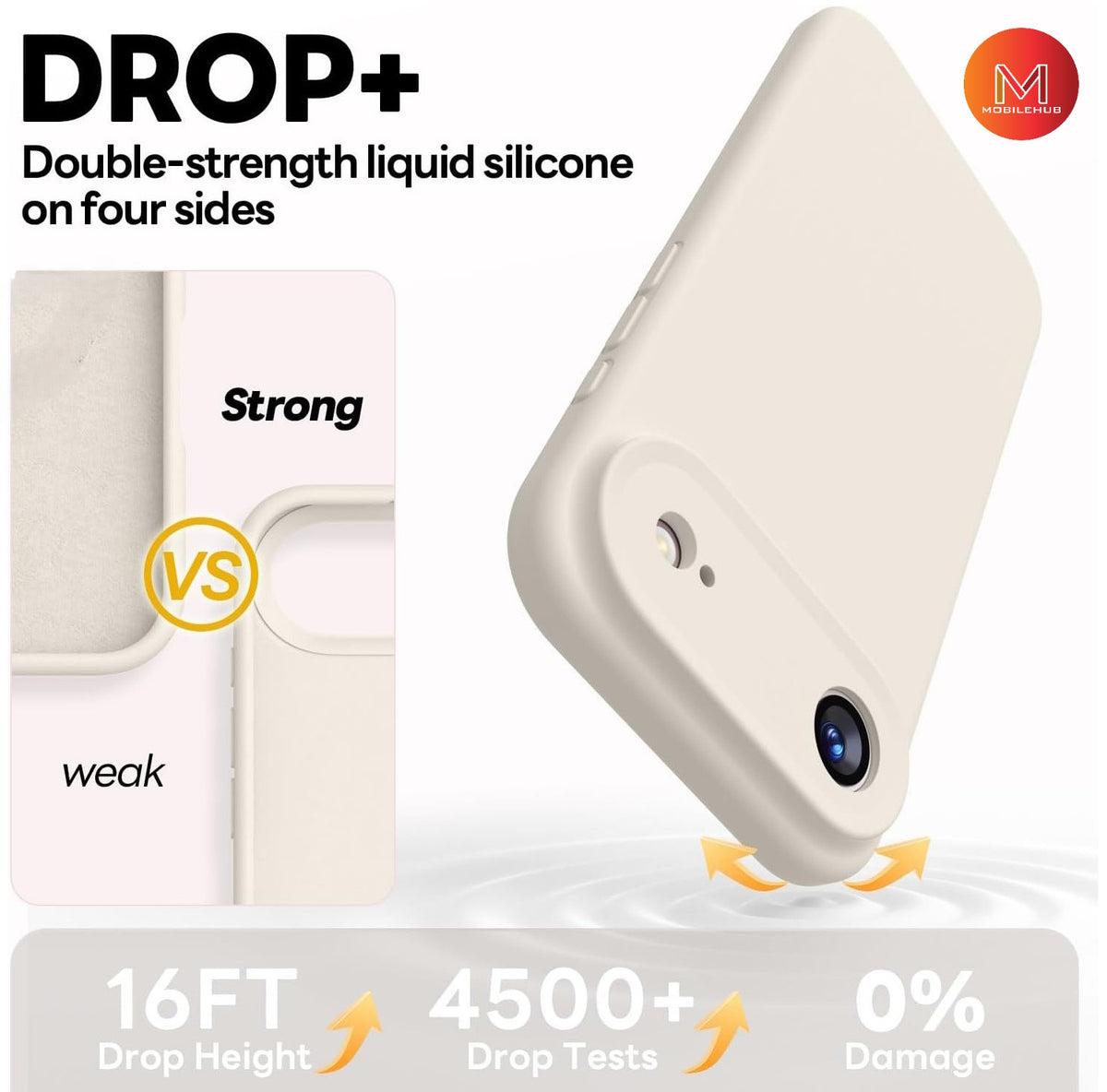 iPhone 17 / 17 Air / 17 Pro / 17 Pro Max Liquid Silicone Shockproof case (Antique white)