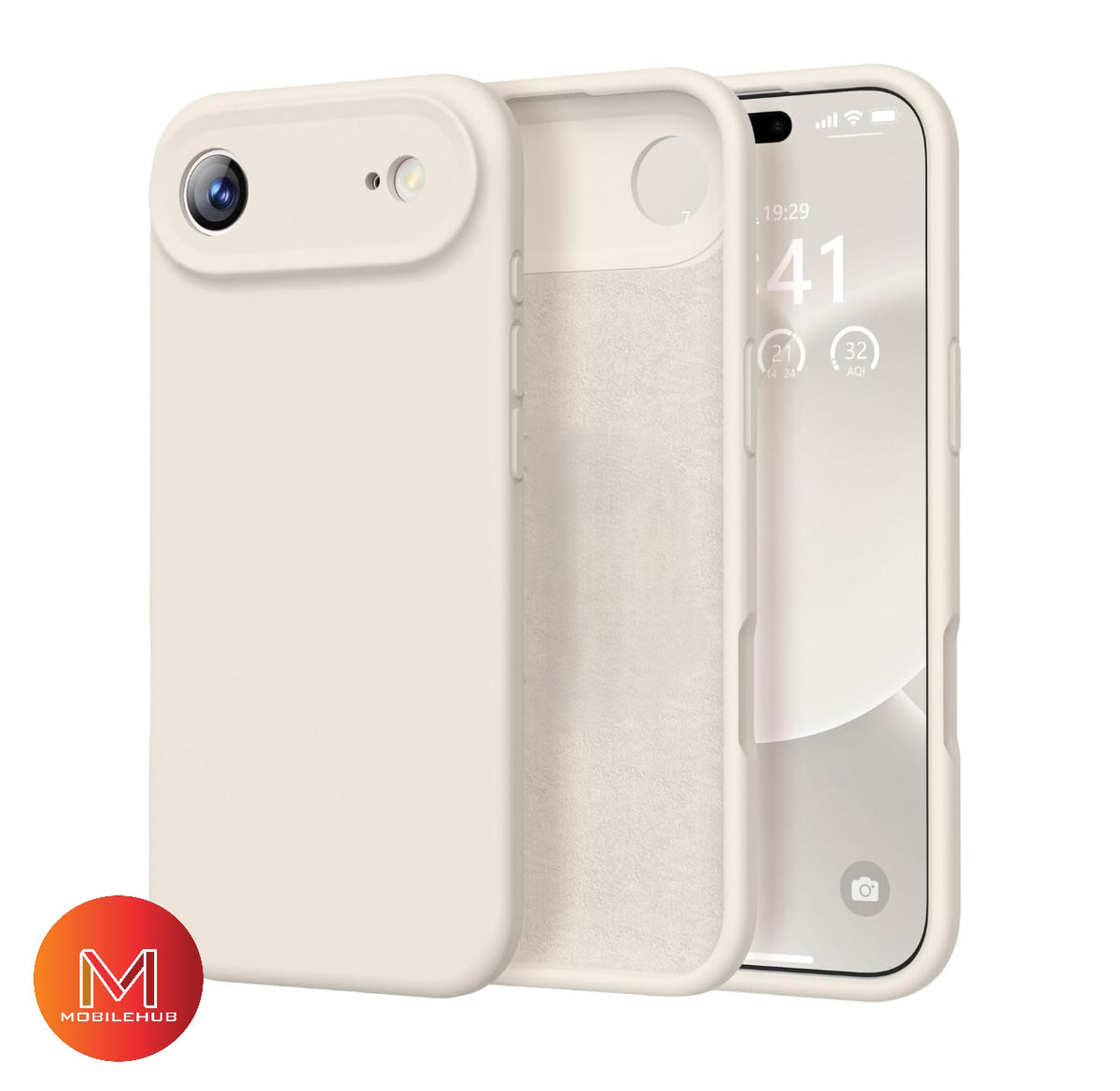 iPhone 17 / 17 Air / 17 Pro / 17 Pro Max Liquid Silicone Shockproof case (Antique white)