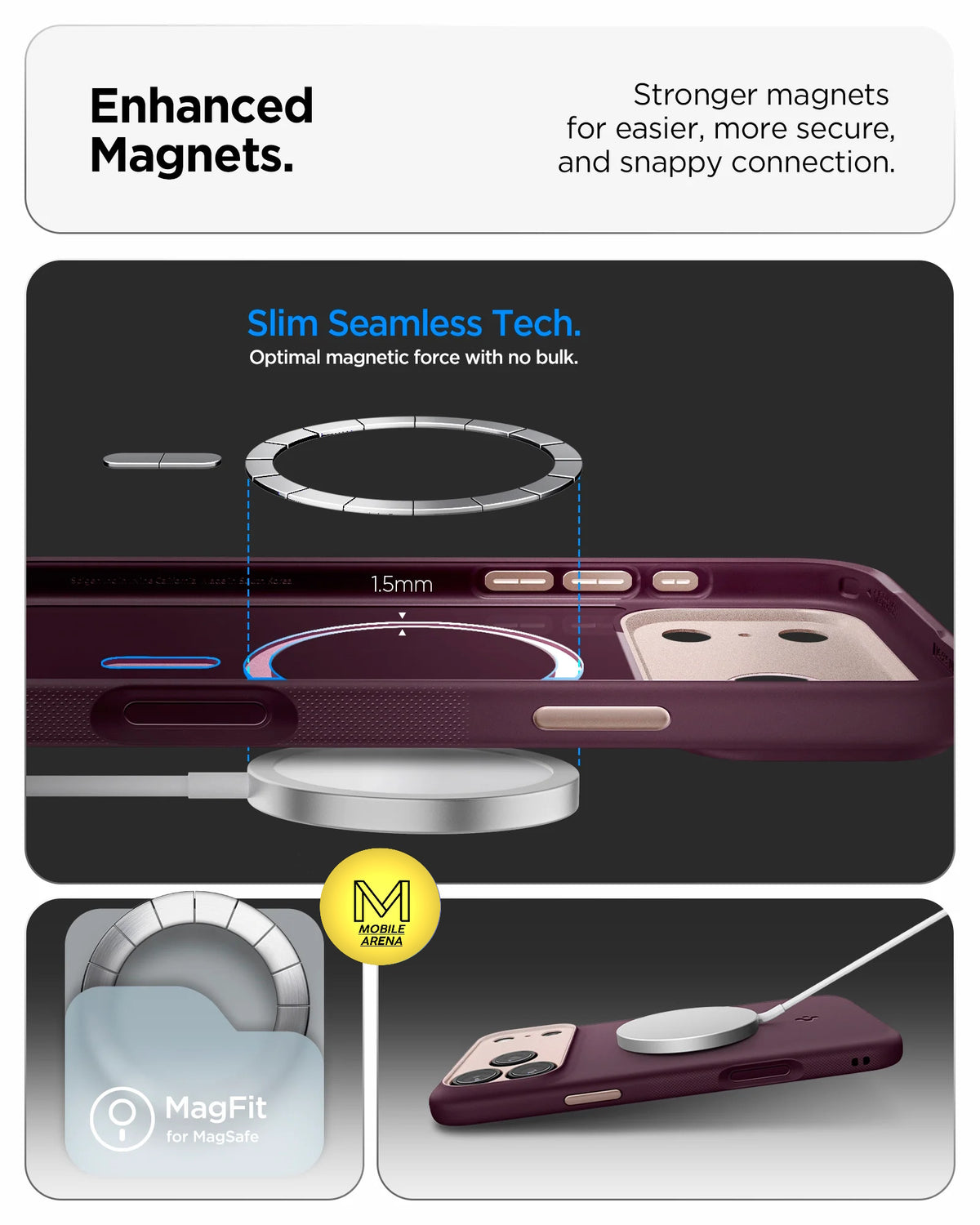 iPhone 17 Pro / 17 Pro Max Spigen Nano Pop  Shockproof Magnetic case (Burgundy) iPhone 18 Pro / 18 Max