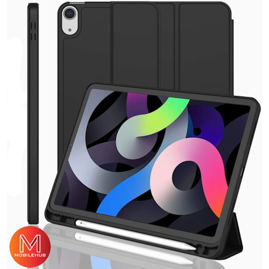 iPad 10th Gen 10.9 2022 Leather Smart Case Cover with Pen Holder (Black) iPad 10th Generation