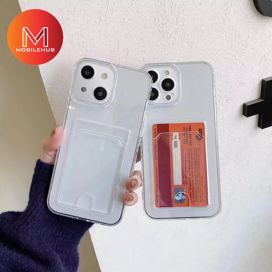 iPhone 14 / 14 Plus / 14 Pro / 14 Pro Max Evo Tech Ultra Clear Shockproof Case wtih Card Holder