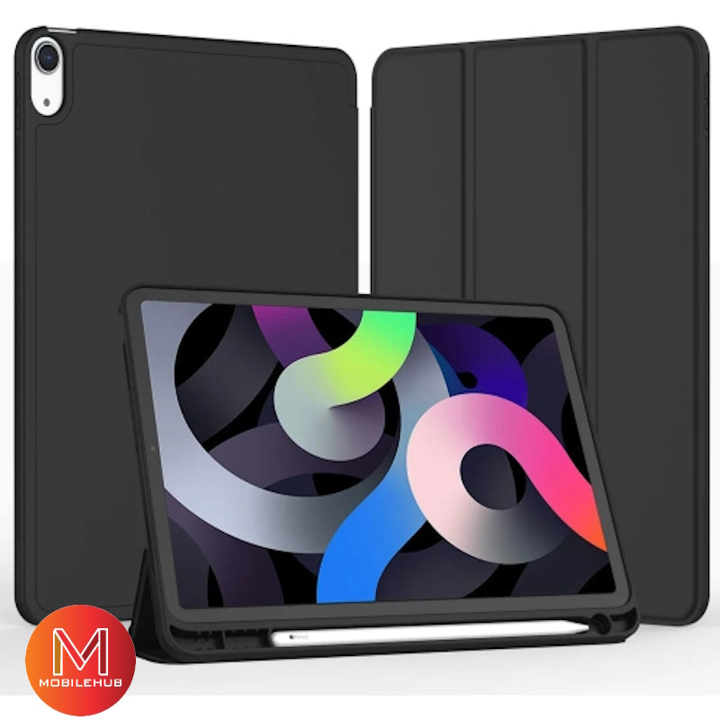 iPad 10th Gen 10.9 2022 Leather Smart Case Cover with Pen Holder (Black) iPad 10th Generation