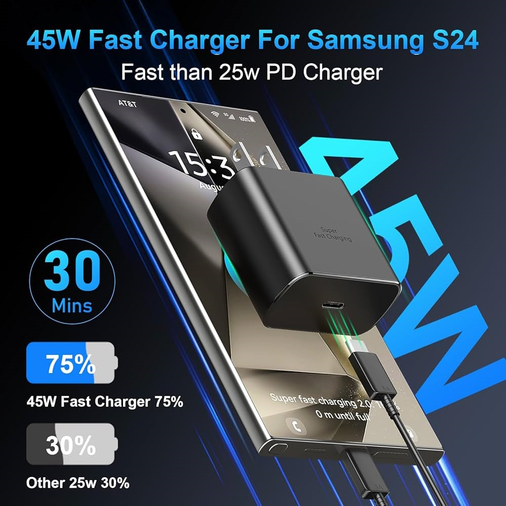 Samsung 45w Ultra Fast Charger with Type-C Cable