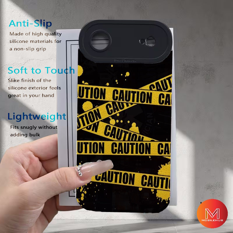 iPhone 17 / 17 Air / 17 Pro / 17 Pro Max Trendy Caution Tape Edition Shockproof Case