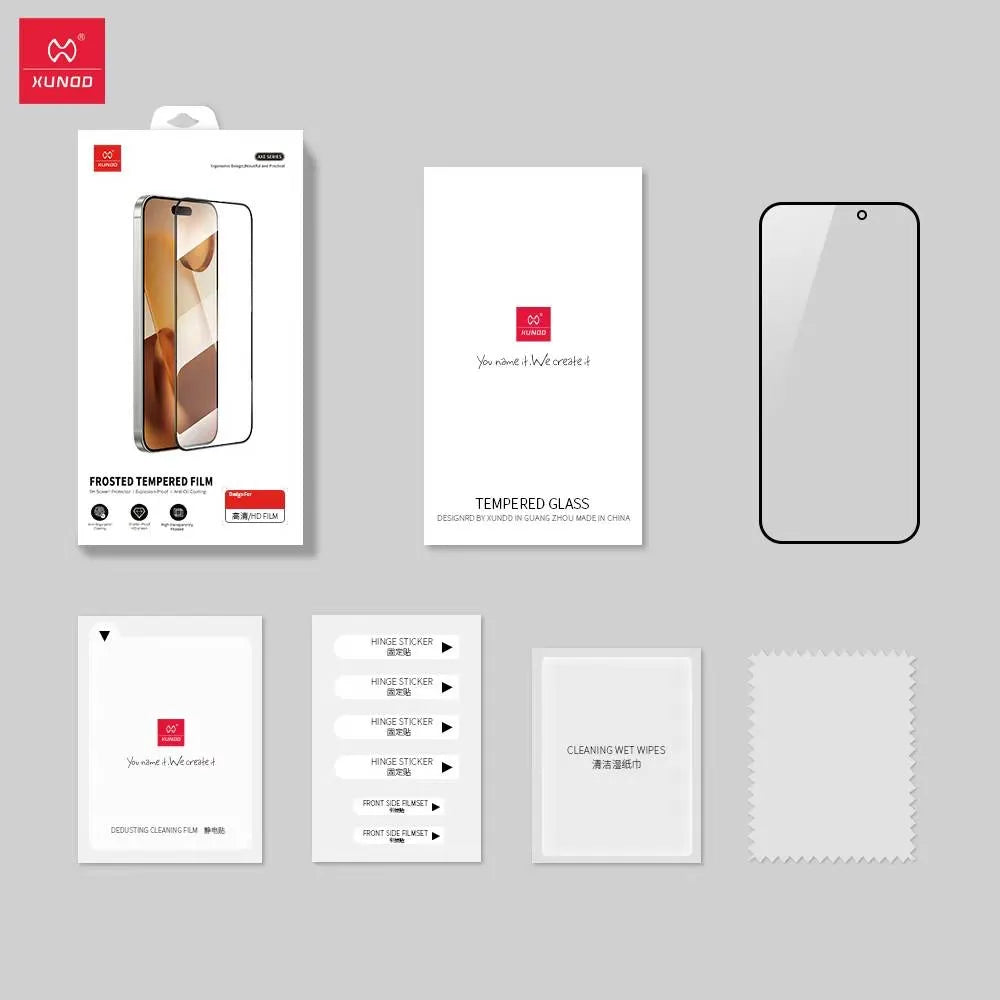iPhone 17 / 17 Air / 17 Pro / 17 Pro Max XUNDD Axe HD Screen Protector Full Screen Tempered Glass