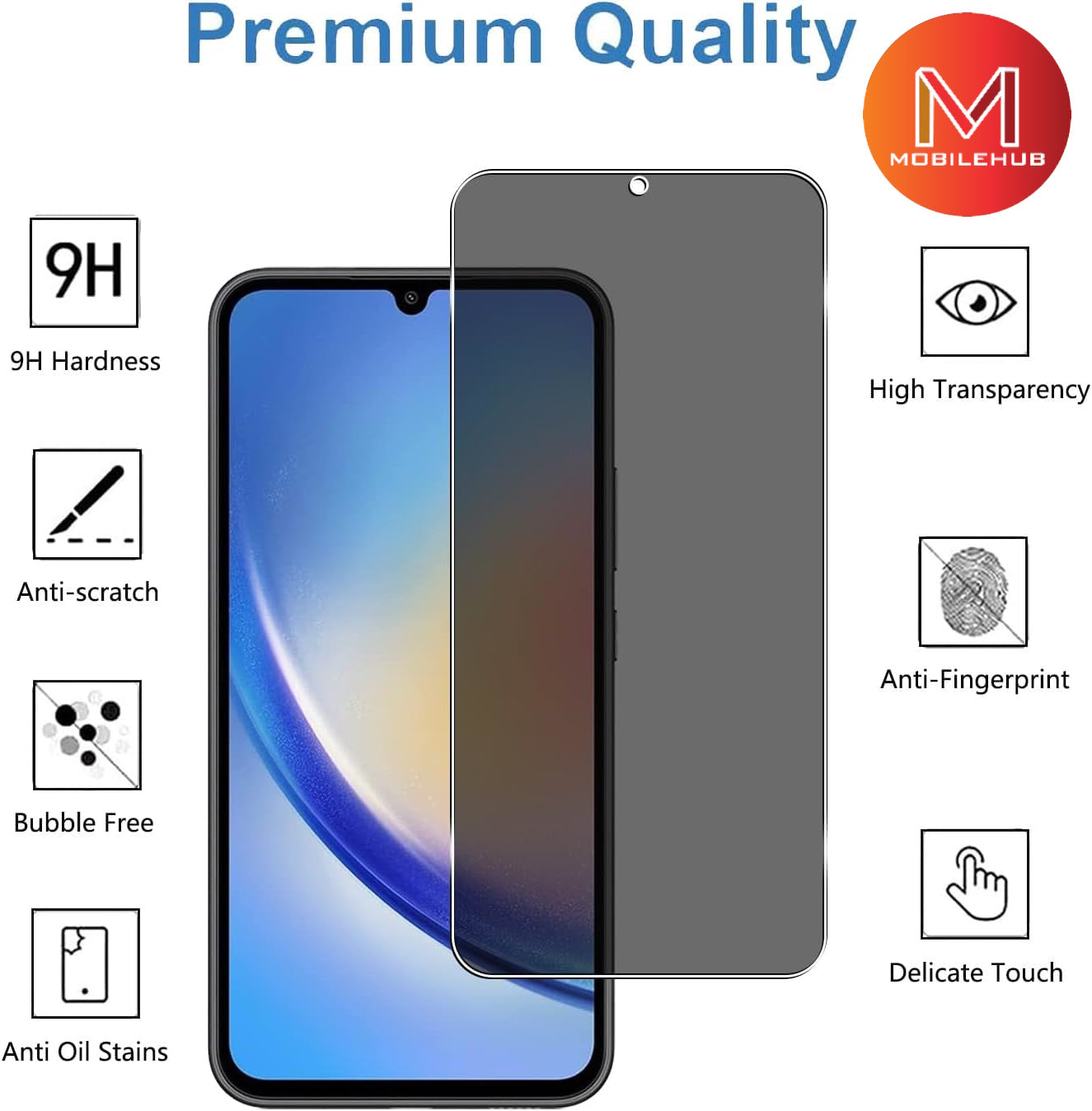 Samsung A34 / Samsung A54 Privacy Tempered Glass Screen Protector