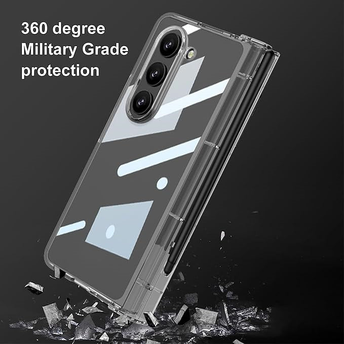 Samsung ZFold 6 Ultra Clear Shockproof Case with Pen Holder Anti-Fingerprint Z Fold 6