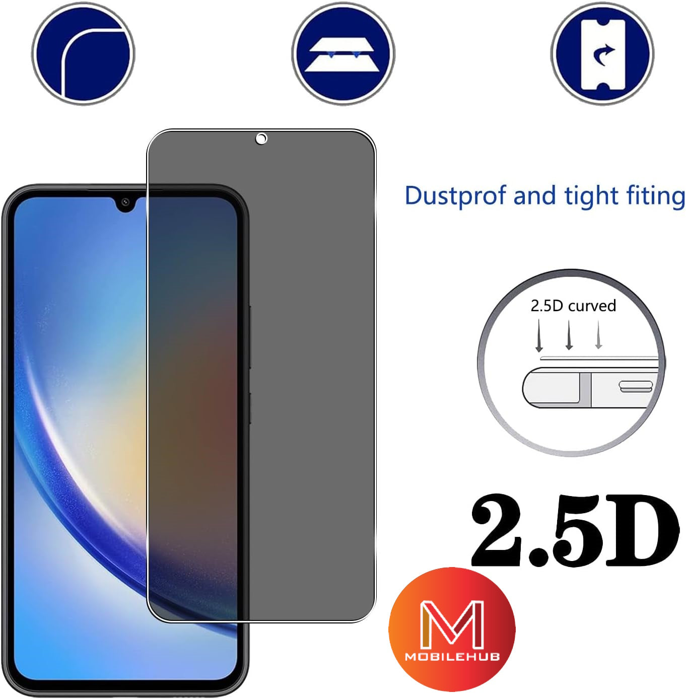 Samsung A34 / Samsung A54 Privacy Tempered Glass Screen Protector