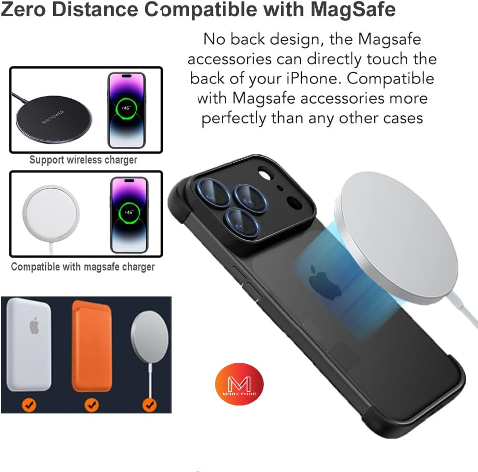 iPhone 17 / 17 Pro / 17 Pro Max Frameless and Backless Bumper Case with Camera Lens Protector