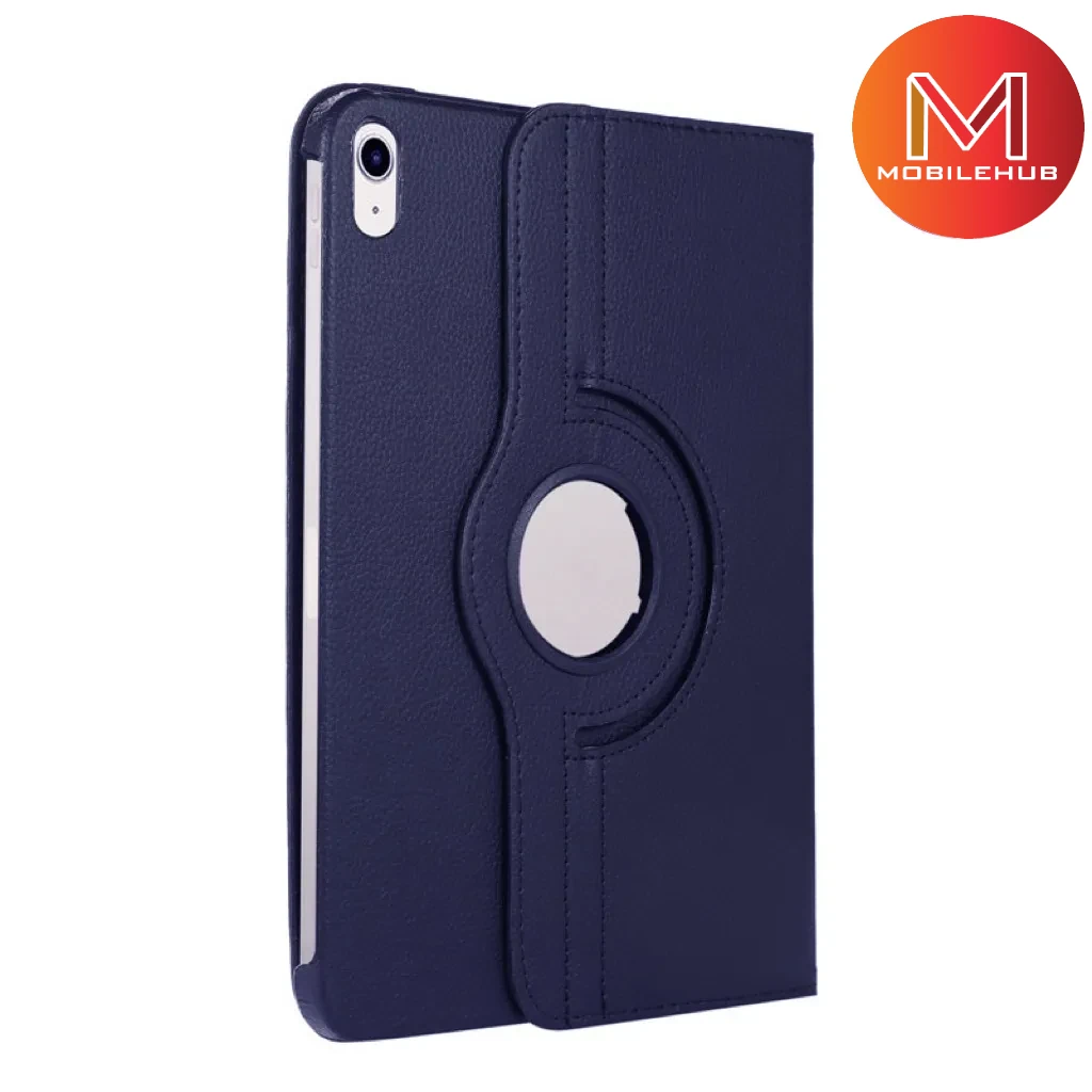 iPad 10th Gen 10.9" Leather Cover Case 360 Rotate (Navy Blue)