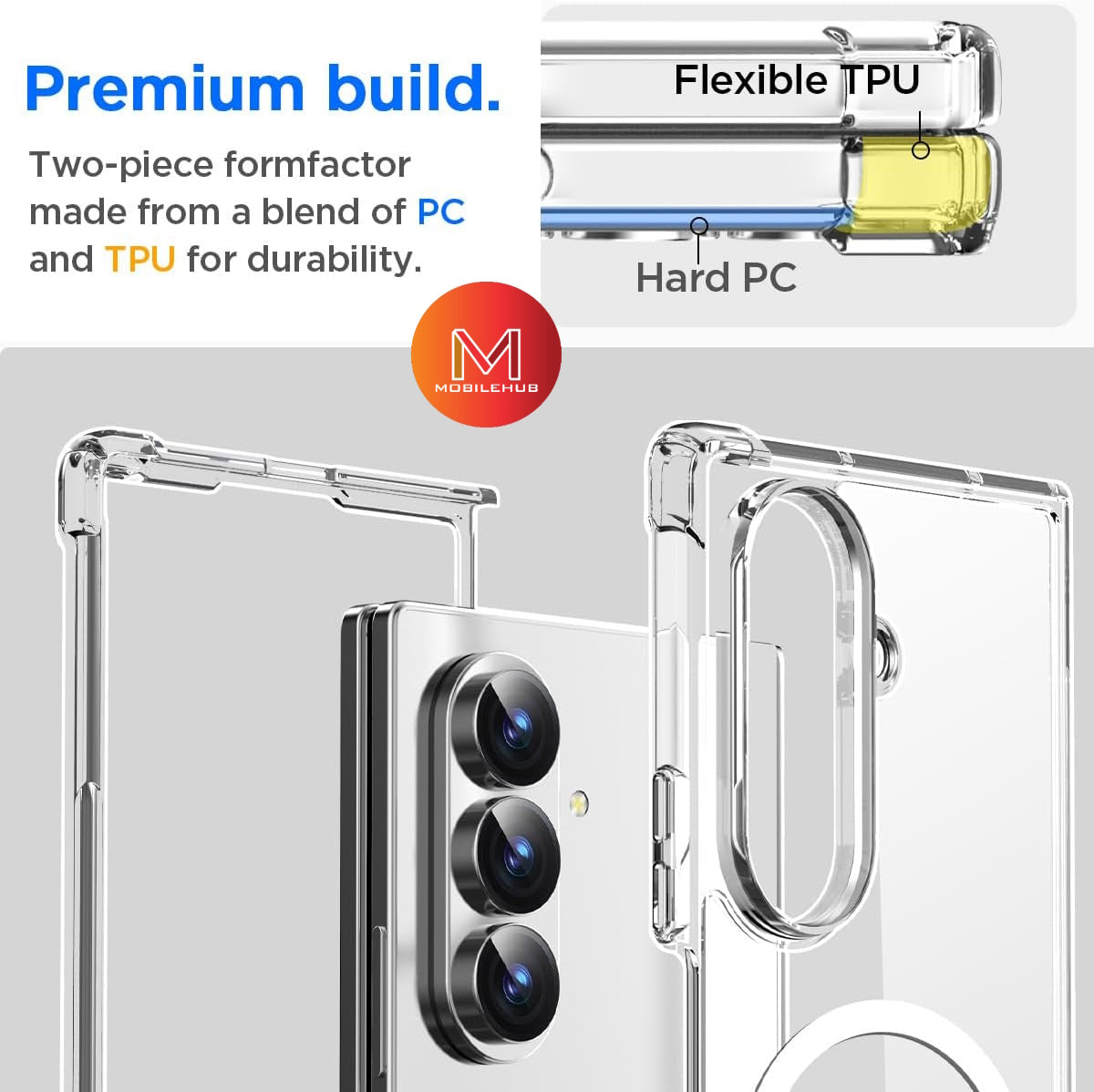 Samsung Z Fold 8 / Z Fold 8 Ultra Silicone Magnetic Shockproof Case (Clear) Z Fold8 / Z Fold8 Ultra