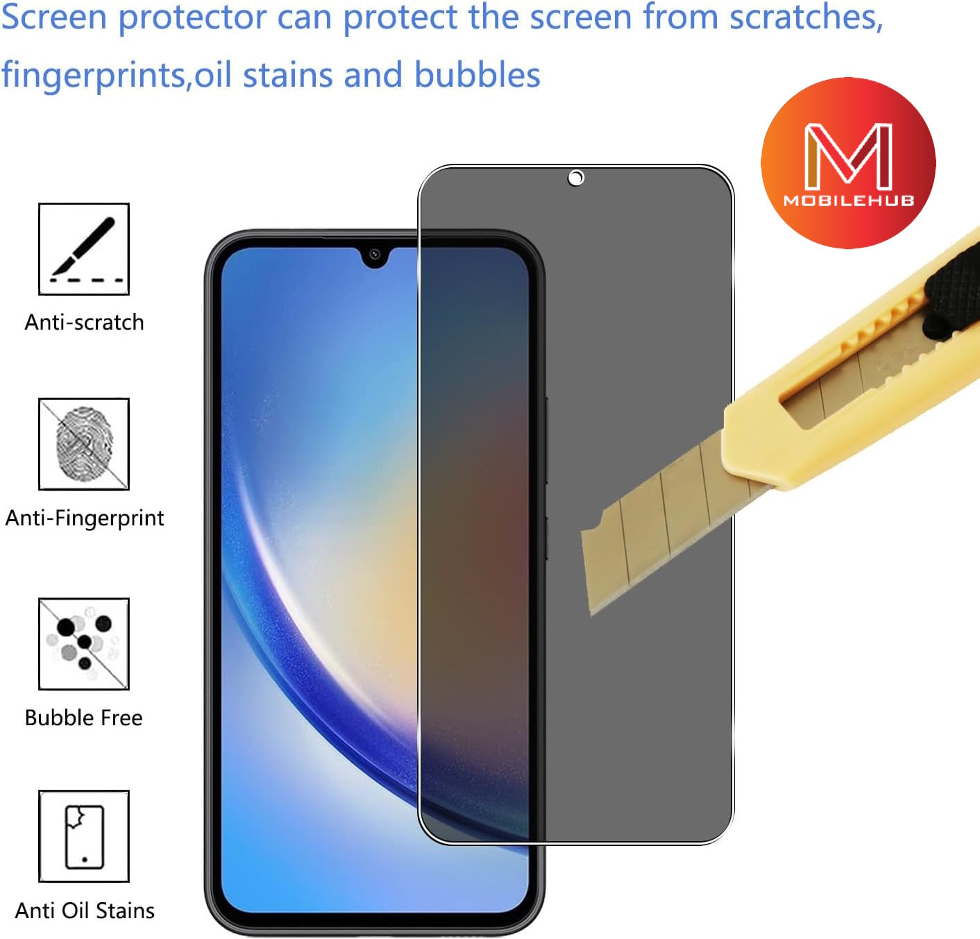 Samsung A34 / Samsung A54 Privacy Tempered Glass Screen Protector