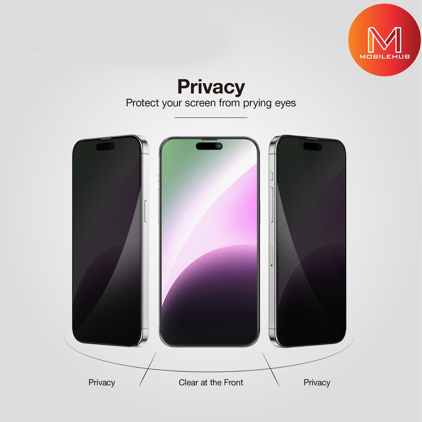 iPhone 15 / 15 Pro / 15 Pro Max / 15 Plus Privacy Tempered Glass Screen Protector Premium Quality Anti-Spy