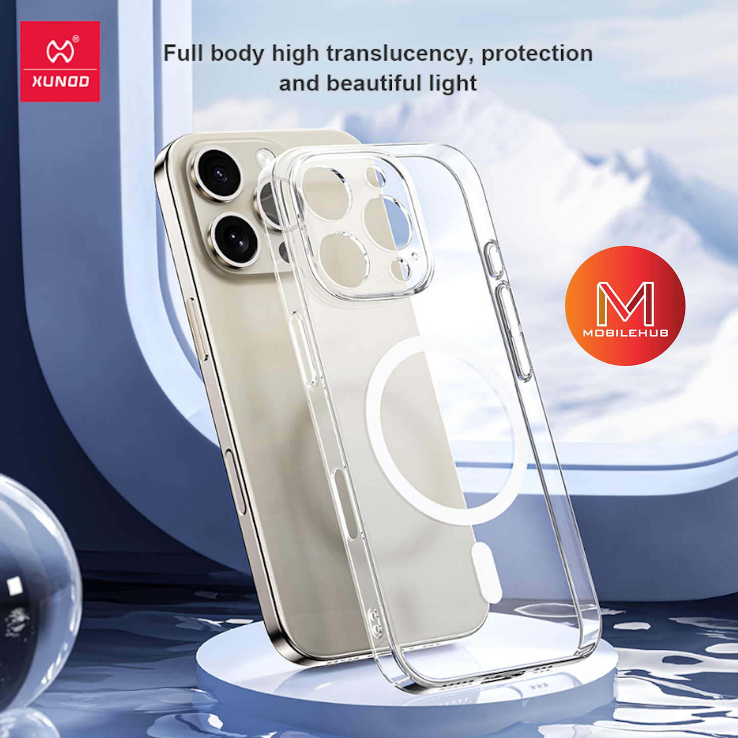 iPhone 16 / 16 Pro / 16 Pro Max / 16 Plus XUNDD Ultra Thin Transparent Magnetic Case with Camera Protection (MagSafe)