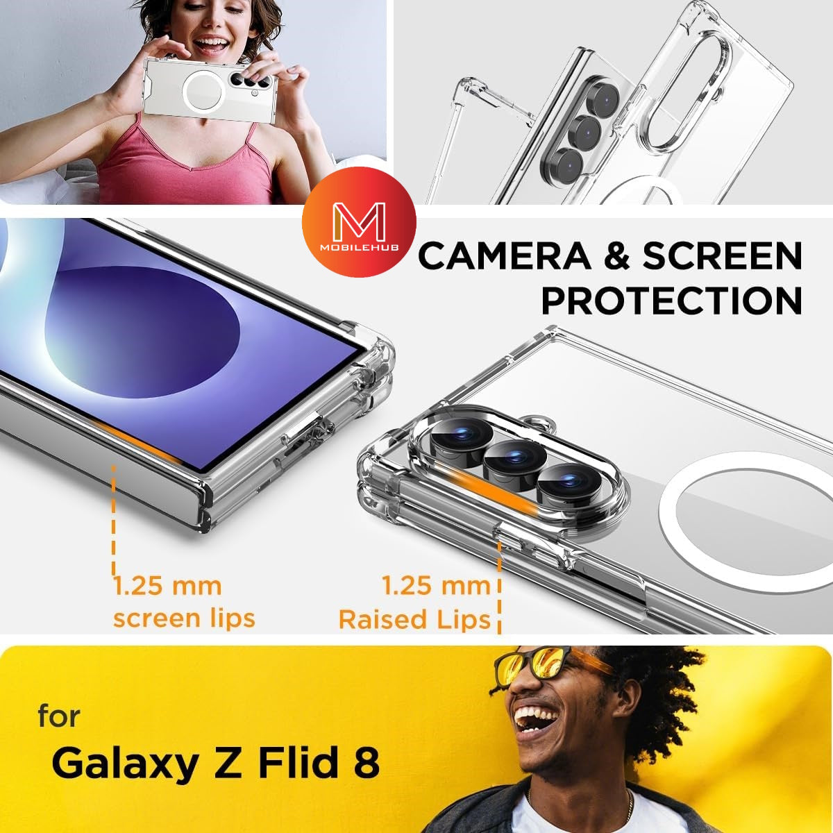 Samsung Z Fold 8 / Z Fold 8 Ultra Silicone Magnetic Shockproof Case (Clear) Z Fold8 / Z Fold8 Ultra