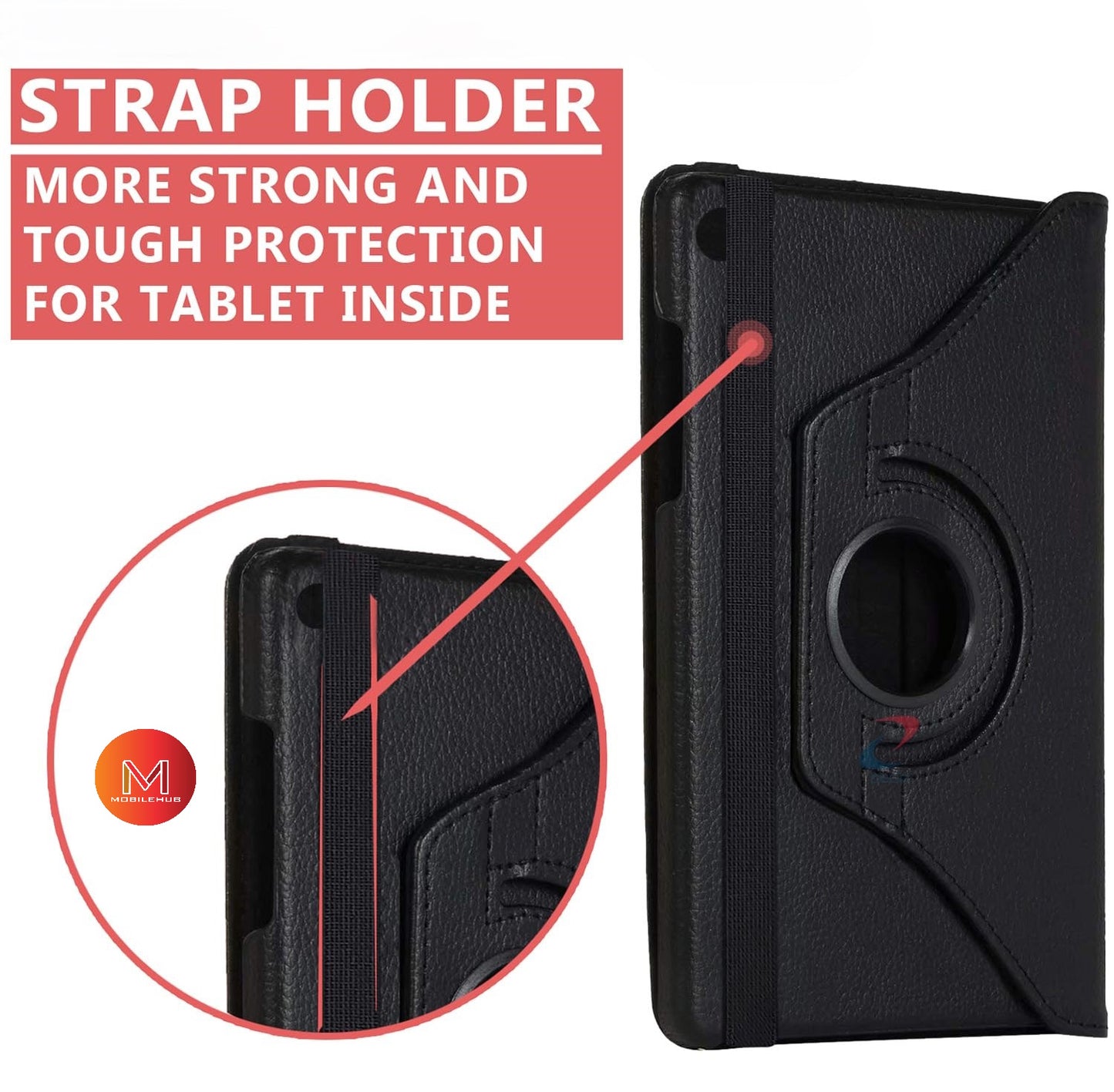 Samsung Tab A11 / A11 Plus 360 Rotate Leather Cover Shockproof Case (Black)