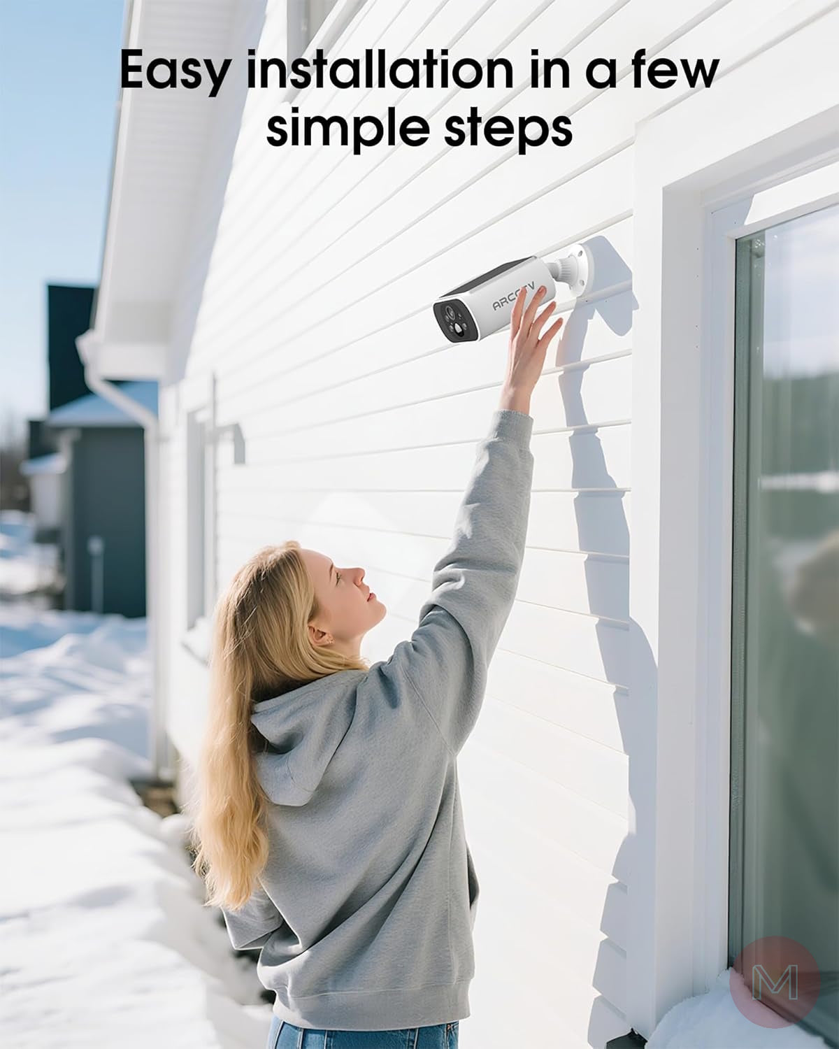 ARCCTV 2160p 2K FHD Resolution Wireless Surveillance Camera with Solar Panel , Solar Powered CCTV