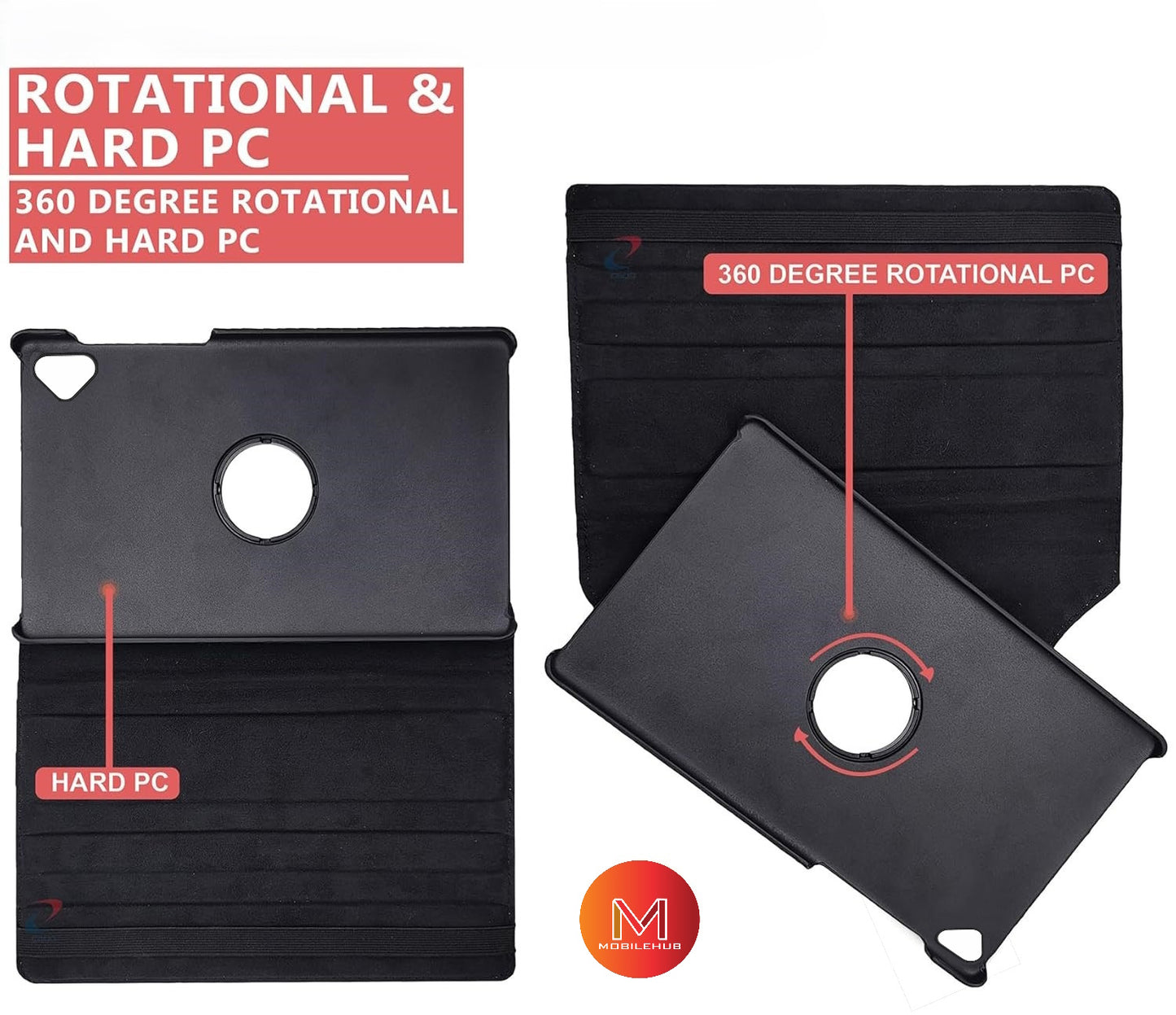 Xiaomi Pad Mini 8.8" 360 Rotate Leather Cover Shockproof Case (Black)