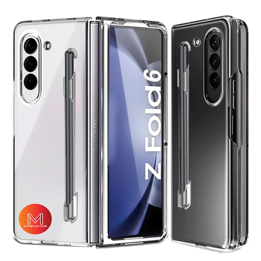 Samsung ZFold 6 Ultra Clear Shockproof Case with Pen Holder Anti-Fingerprint Z Fold 6