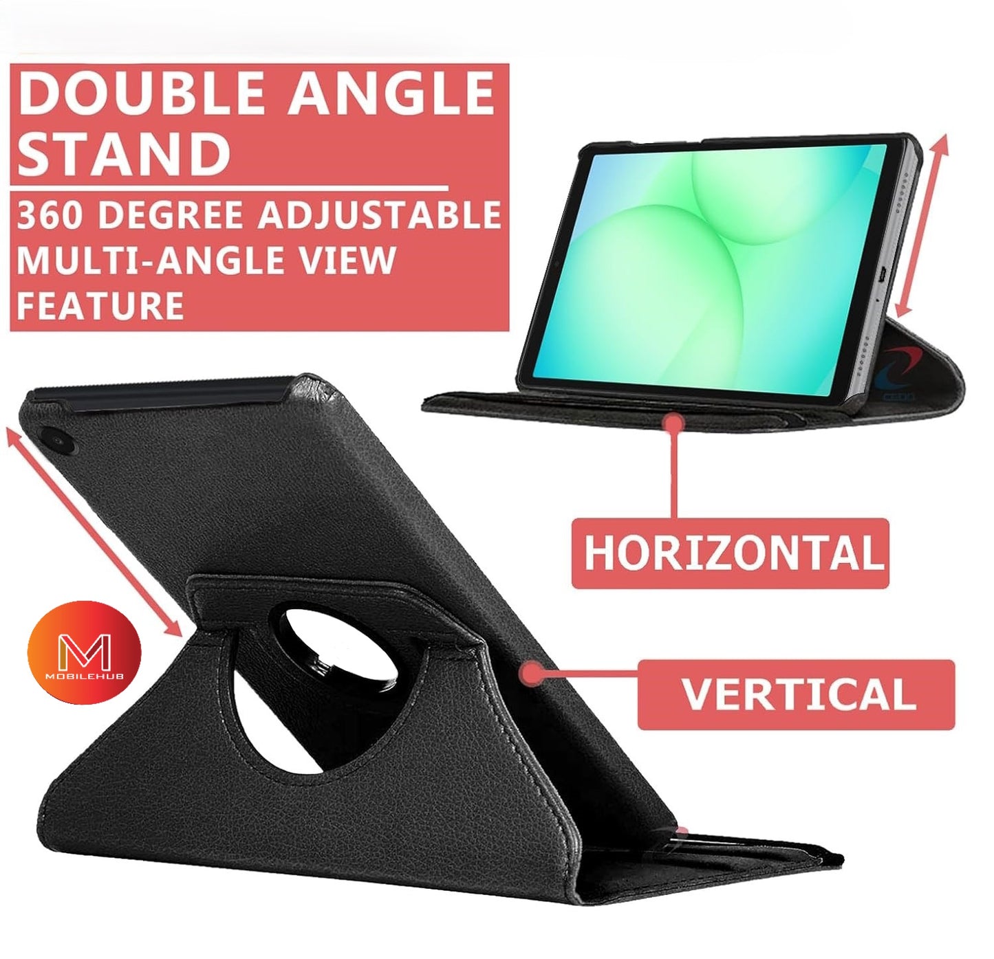 Xiaomi Pad Mini 8.8" 360 Rotate Leather Cover Shockproof Case (Black)