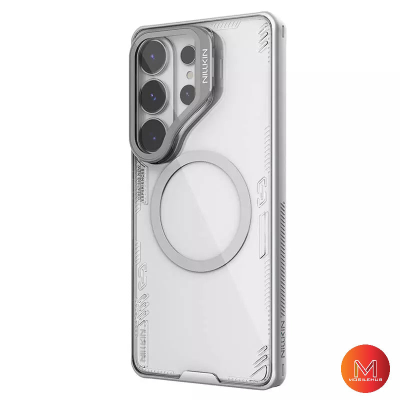 Samsung S26 Ultra Nillkin Iceblade Prop Magnetic Camera protective case with kickstand (Grey & Black)